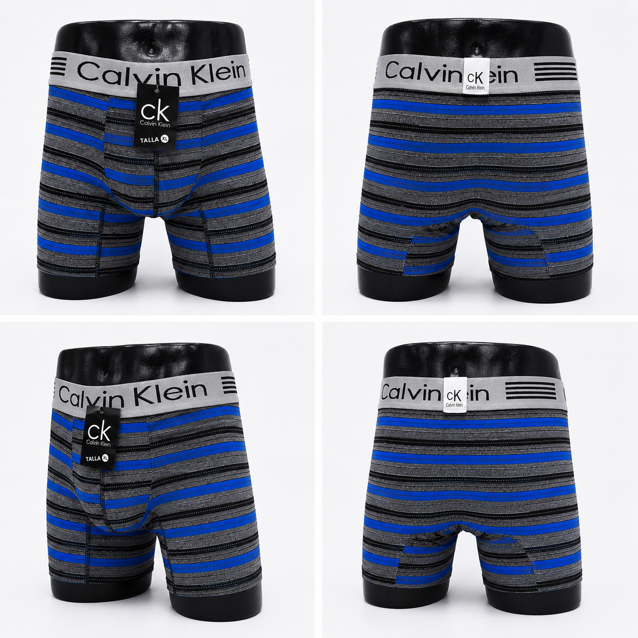 12 Boxers rayado surtido CK + 12 Pares de medias GRATIS