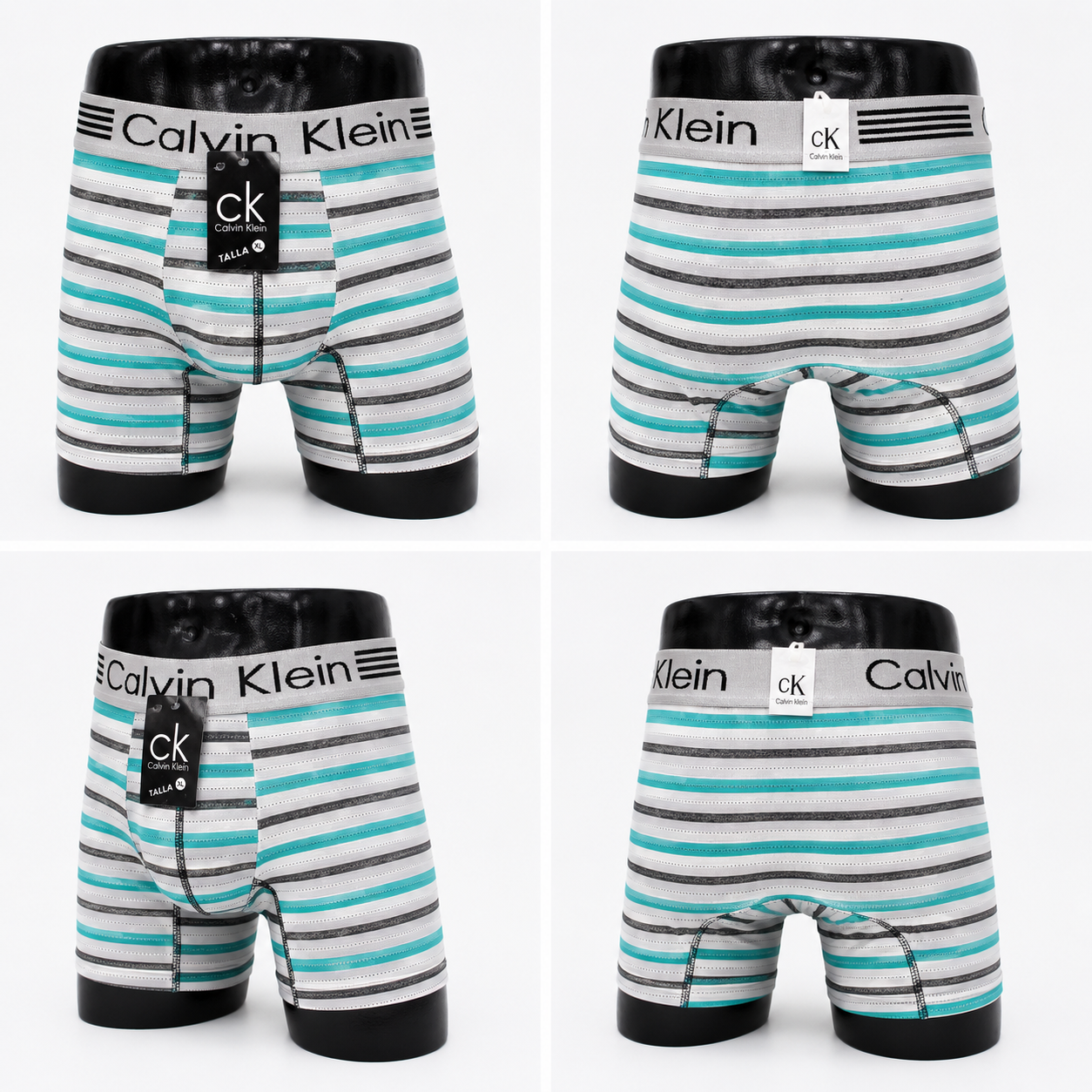 12 Boxers rayado surtido CK + 12 Pares de medias GRATIS