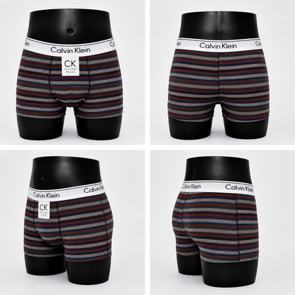 6 Boxer niño CK rayado surtido + 6 Pares de medias
