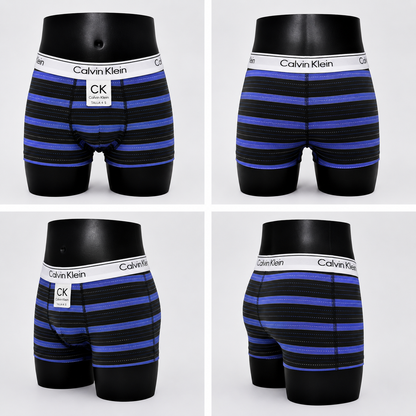 6 Boxer niño CK rayado surtido + 6 Pares de medias