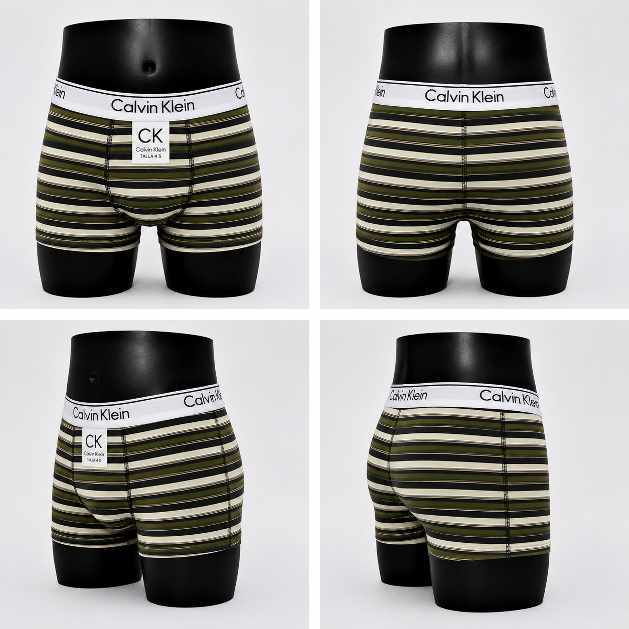 6 Boxer niño CK rayado surtido + 6 Pares de medias