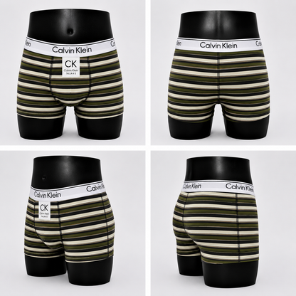 6 Boxer niño CK rayado surtido + 6 Pares de medias